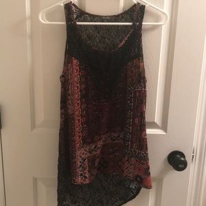 Purple high-low flowy top